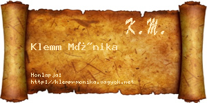 Klemm Mónika névjegykártya
